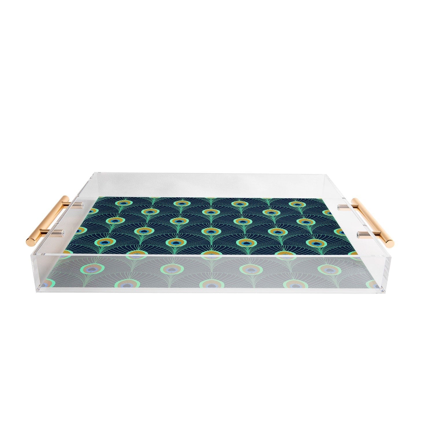Design by Spark Peacock Deco Feathers Acrylic Tray