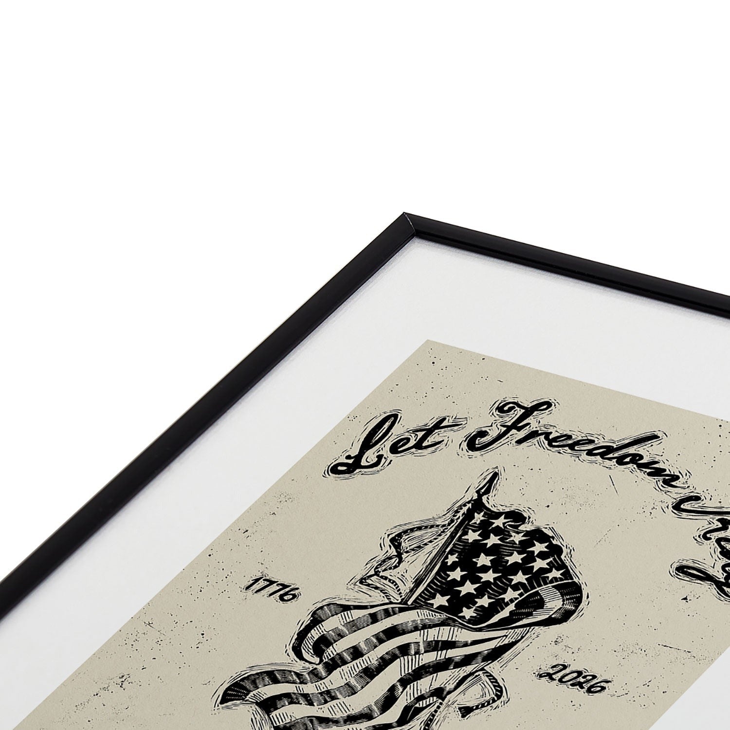 DENY Designs Let Freedom Ring Block Metal Framed Art Print