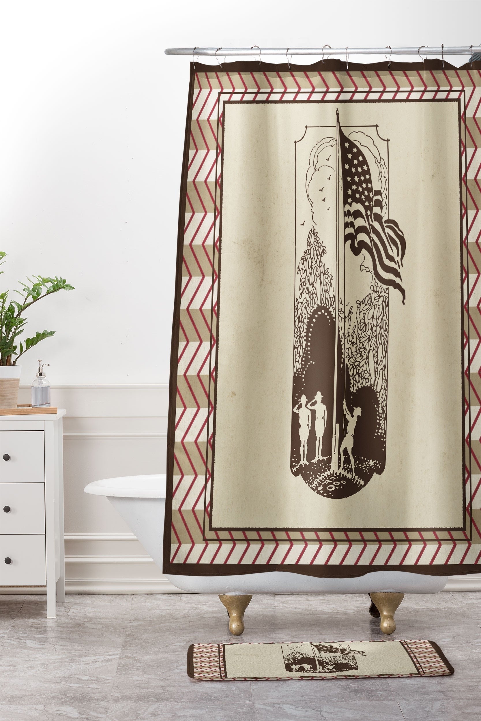 DENY Designs Flag Raisers Striped Square Memory Foam Bath Mat