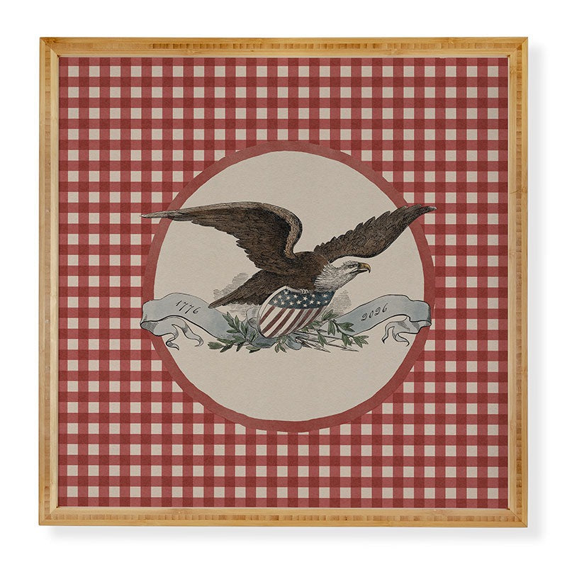 DENY Designs Gingham Eagle Framed Wall Art
