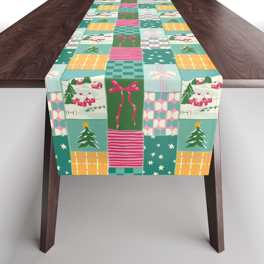 LouBruzzoni Cozy Christmas Patchwork Table Runner