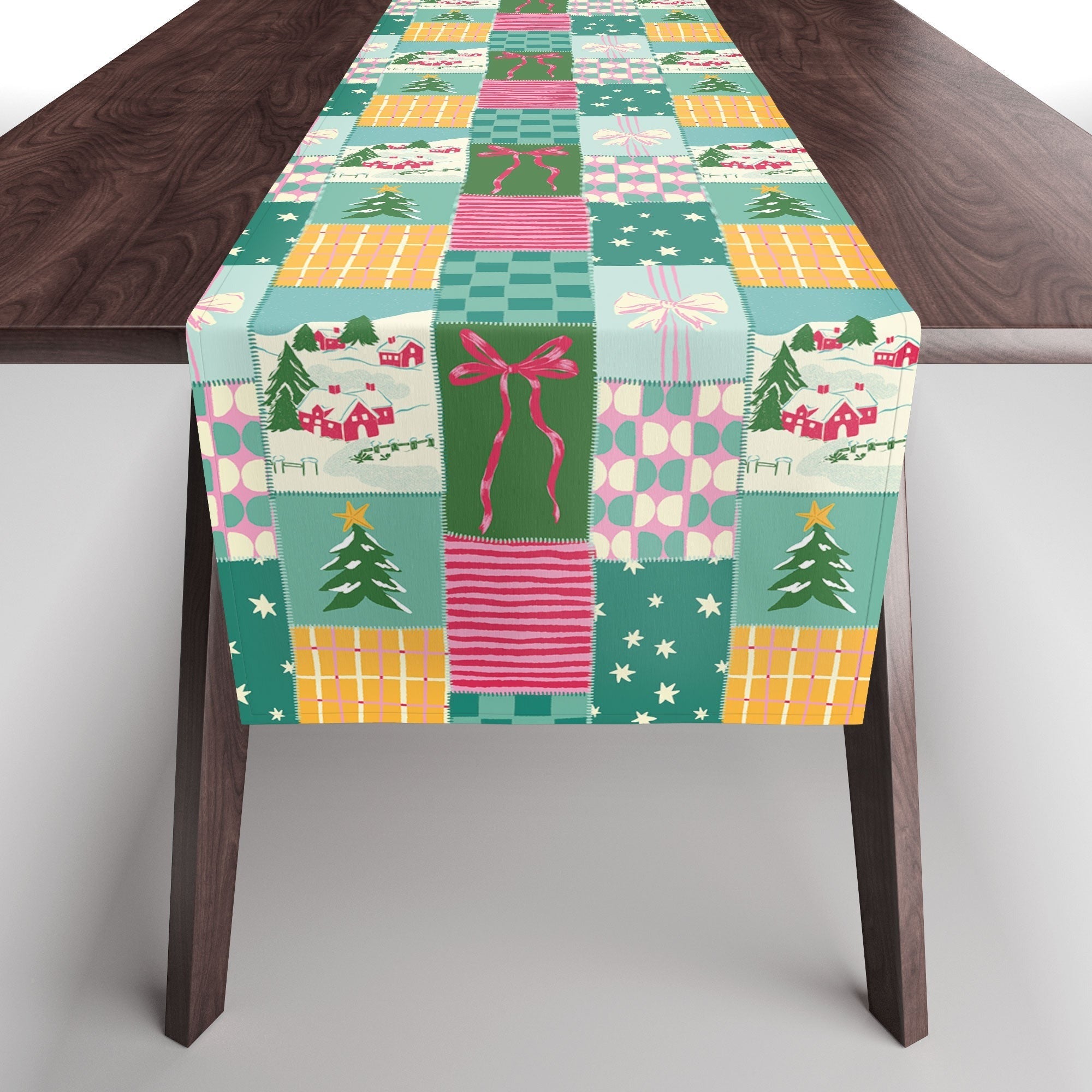LouBruzzoni Cozy Christmas Patchwork Table Runner
