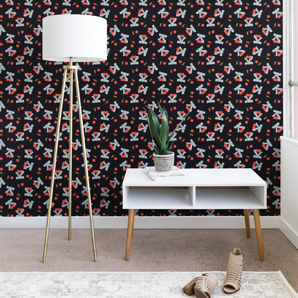 Jennifer Labre Cherries and Bows Wallpaper