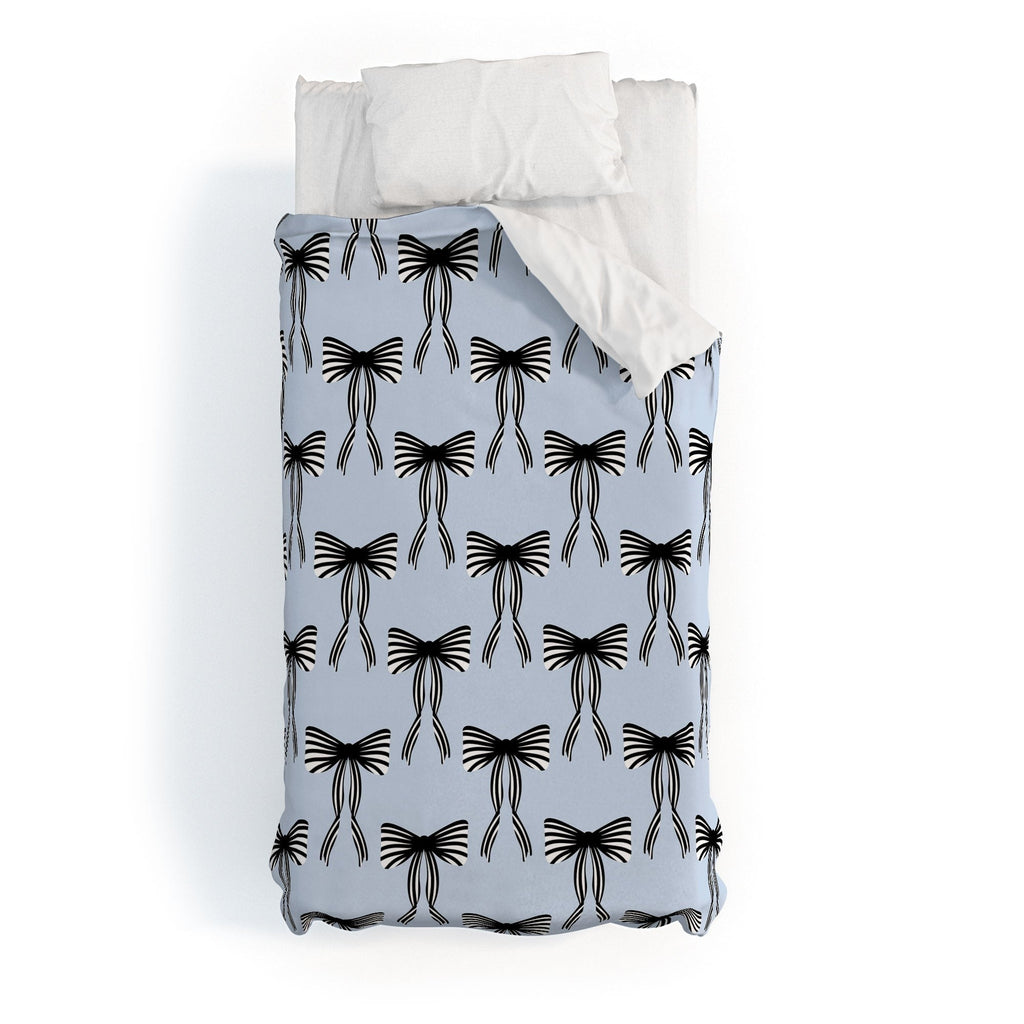 Design by Spark Black Striped Bows Duvet Cover