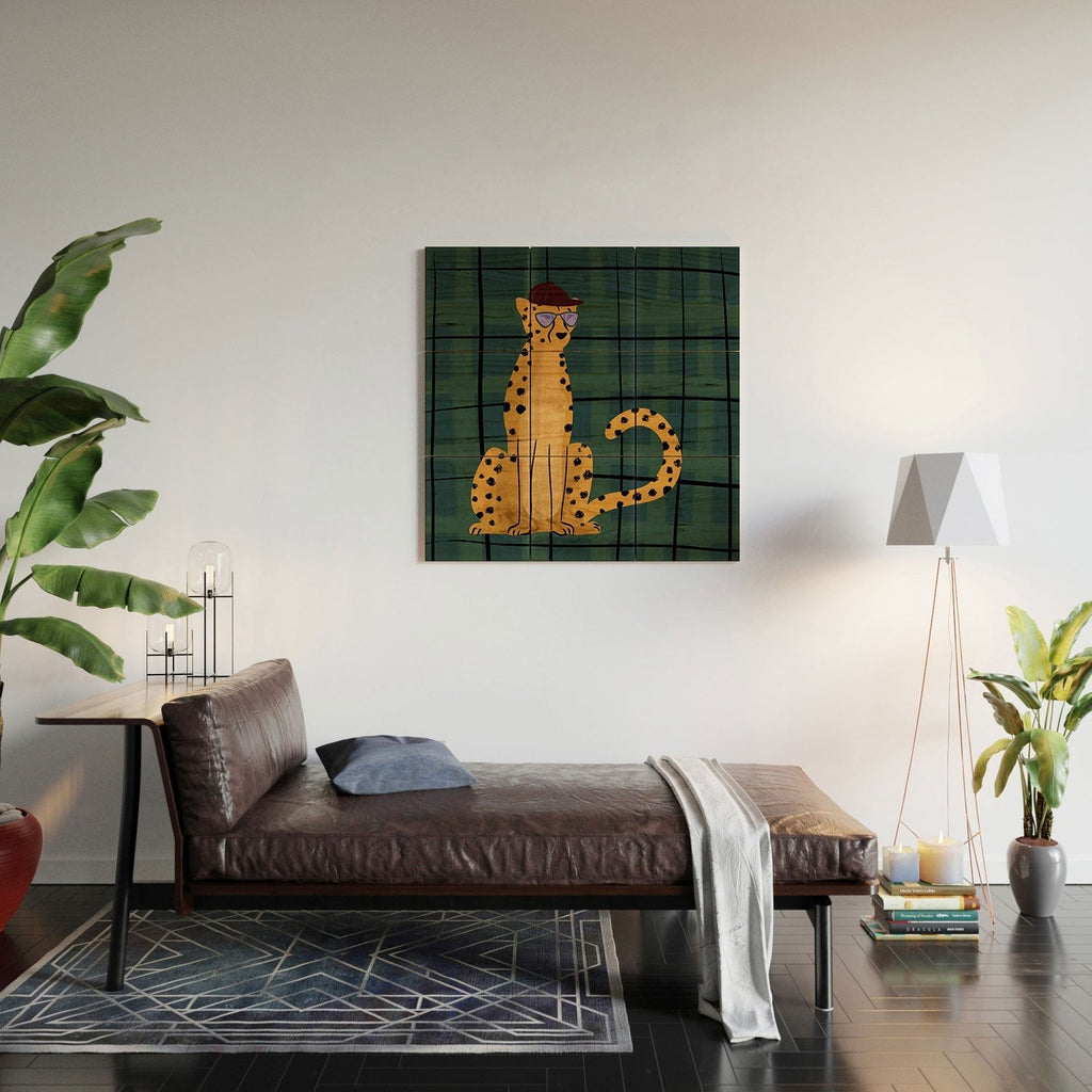 Design by Spark Cheetah Cool Cat Wood Wall Mural
