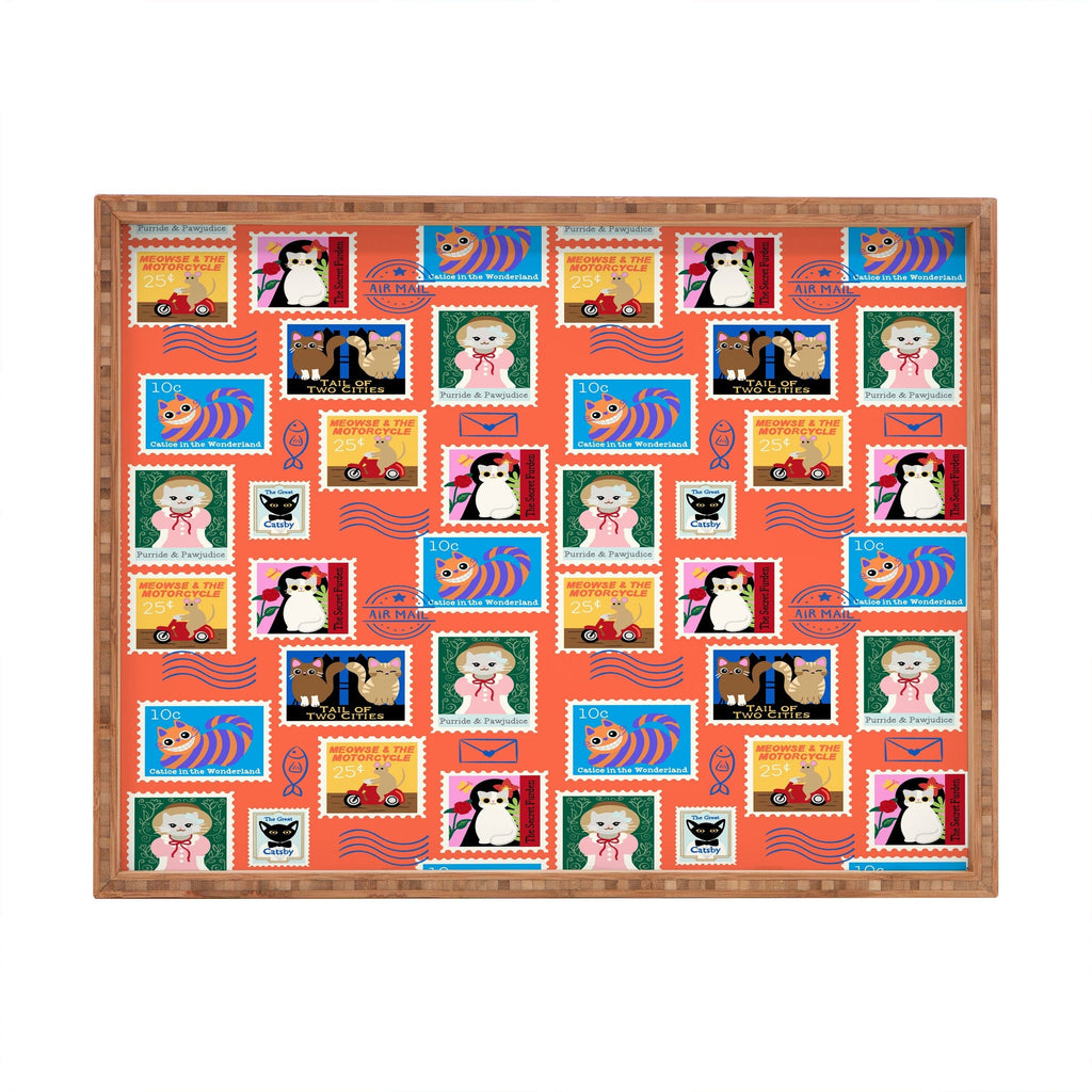 Design by Spark Classic Book Cat Stamps Rectangular Tray