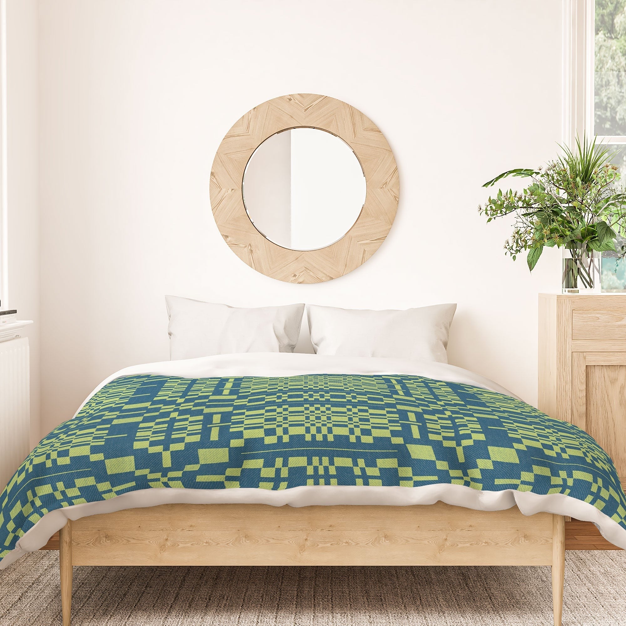Marta Barragan Camarasa Nostalgic Grid Design Duvet Cover
