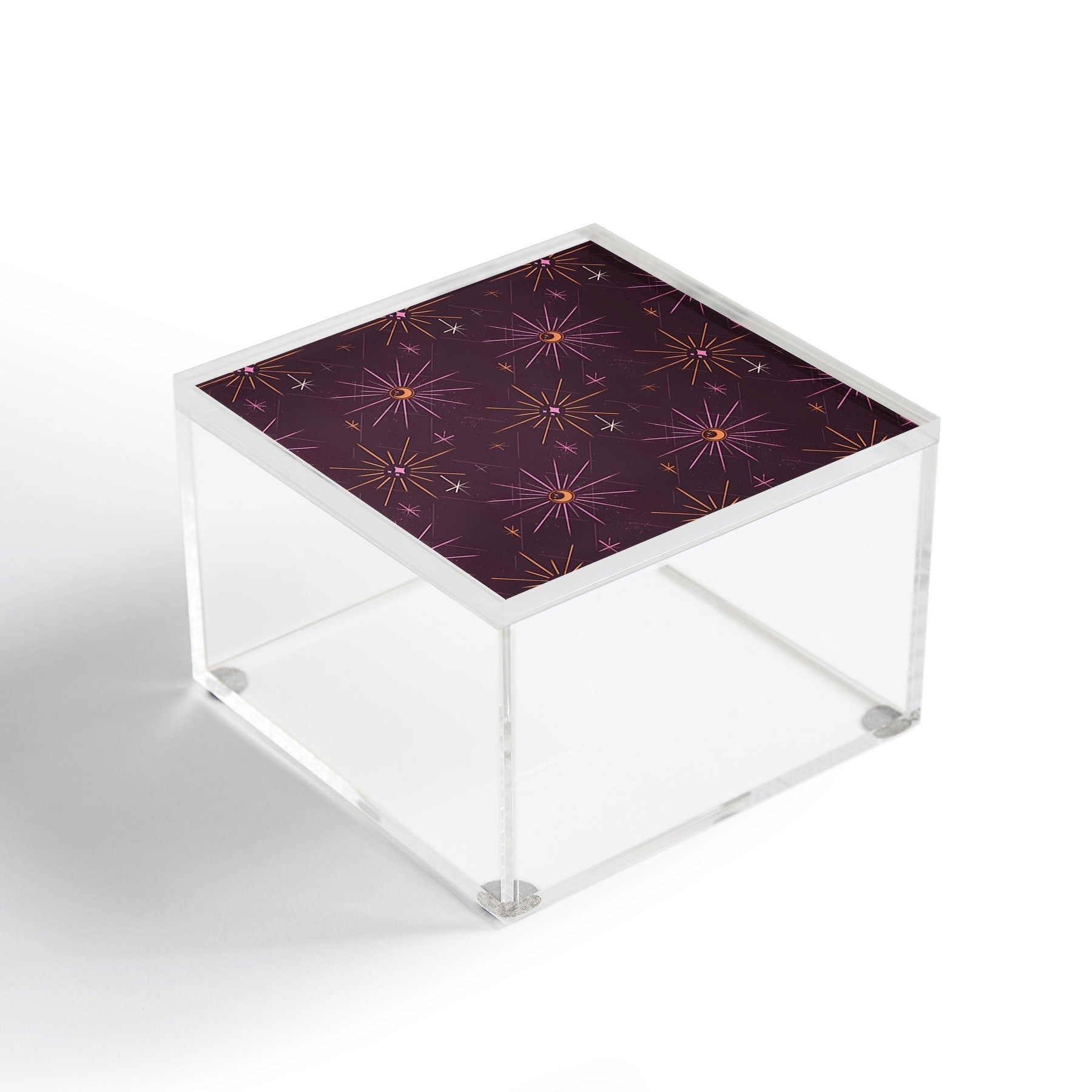 Little Om Pattern Little Moon plum Acrylic Box