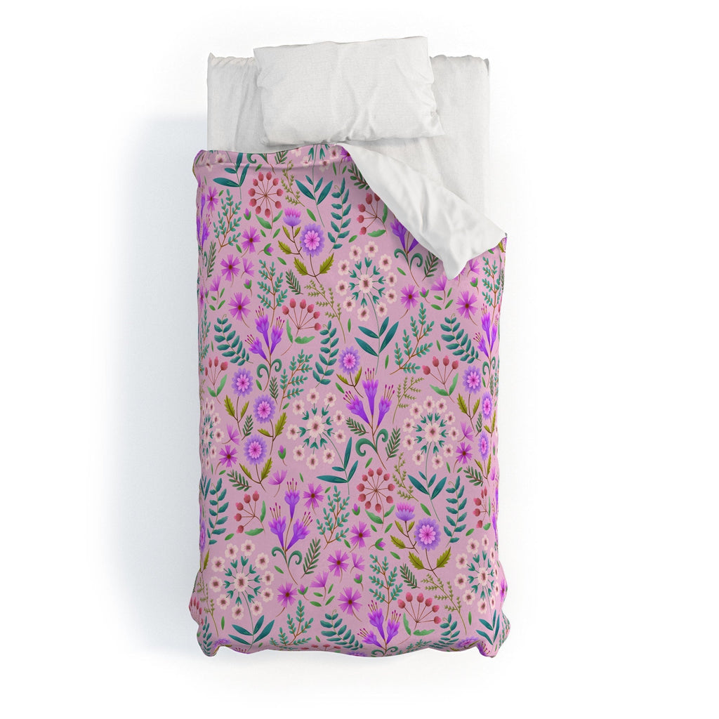 Pimlada Phuapradit Ditsy Purple Floral Half Drop Duvet Cover