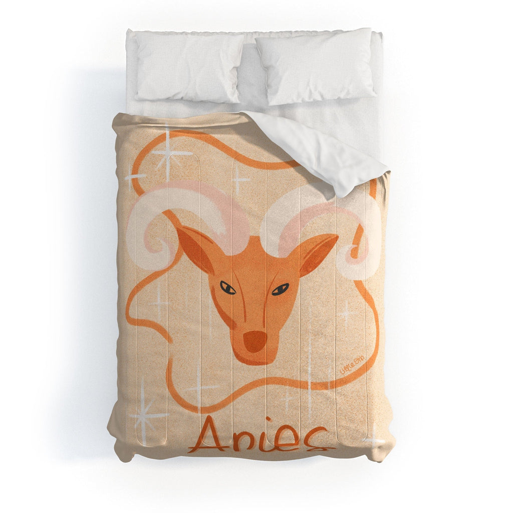 Little Om Zodiac Signs Aries Comforter