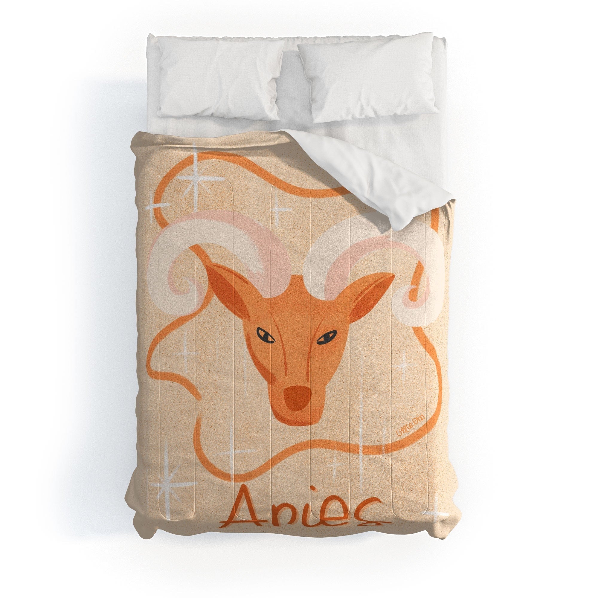 Little Om Zodiac Signs Aries Comforter