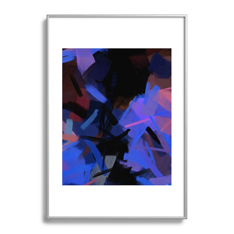 83 Oranges Midnight Sparks Metal Framed Art Print