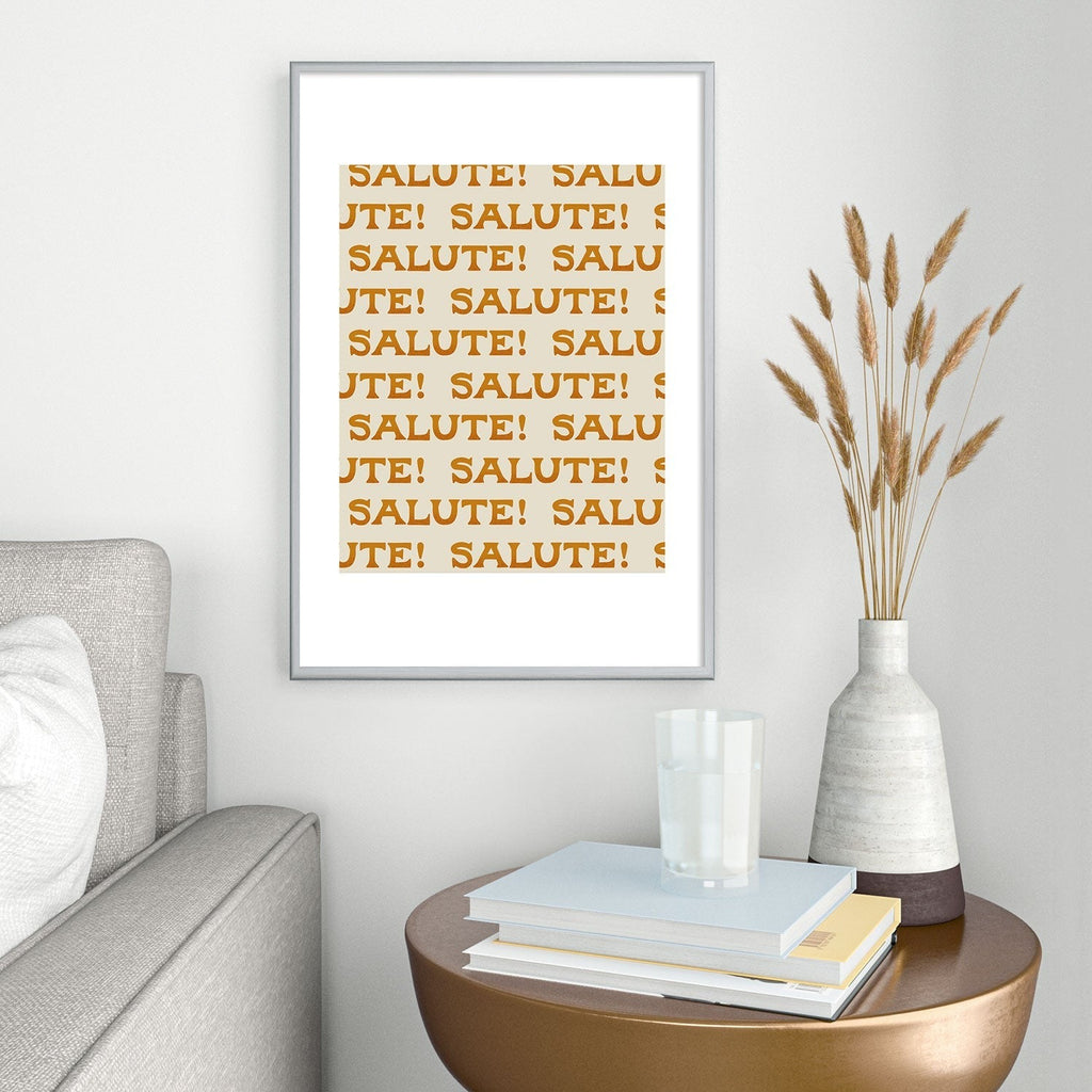 Jessica Molina Salute Gold Pattern on Cream Metal Framed Art Print
