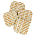 Jessica Molina Salute Gold Pattern on Cream Coaster Set