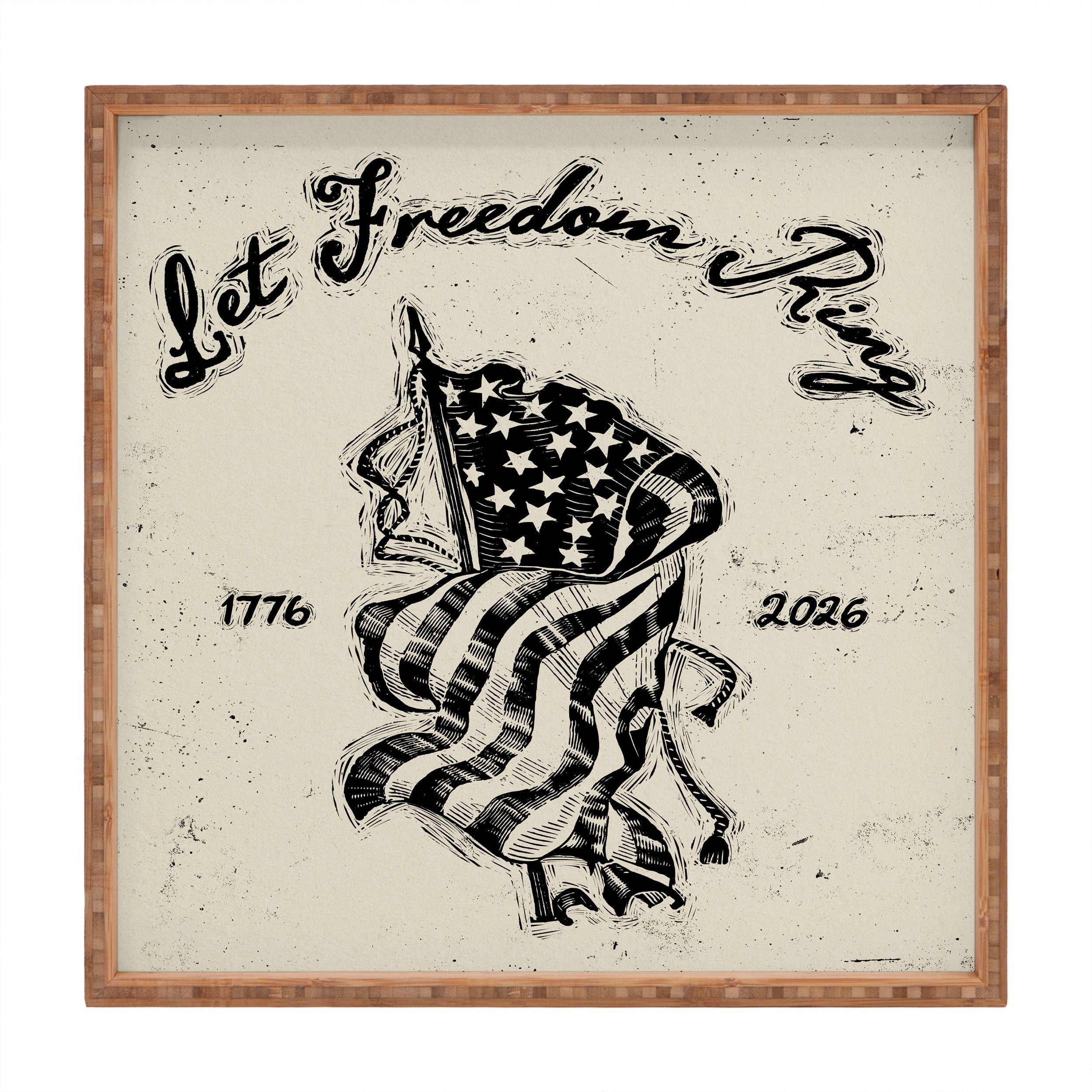 DENY Designs Let Freedom Ring Block Square Tray