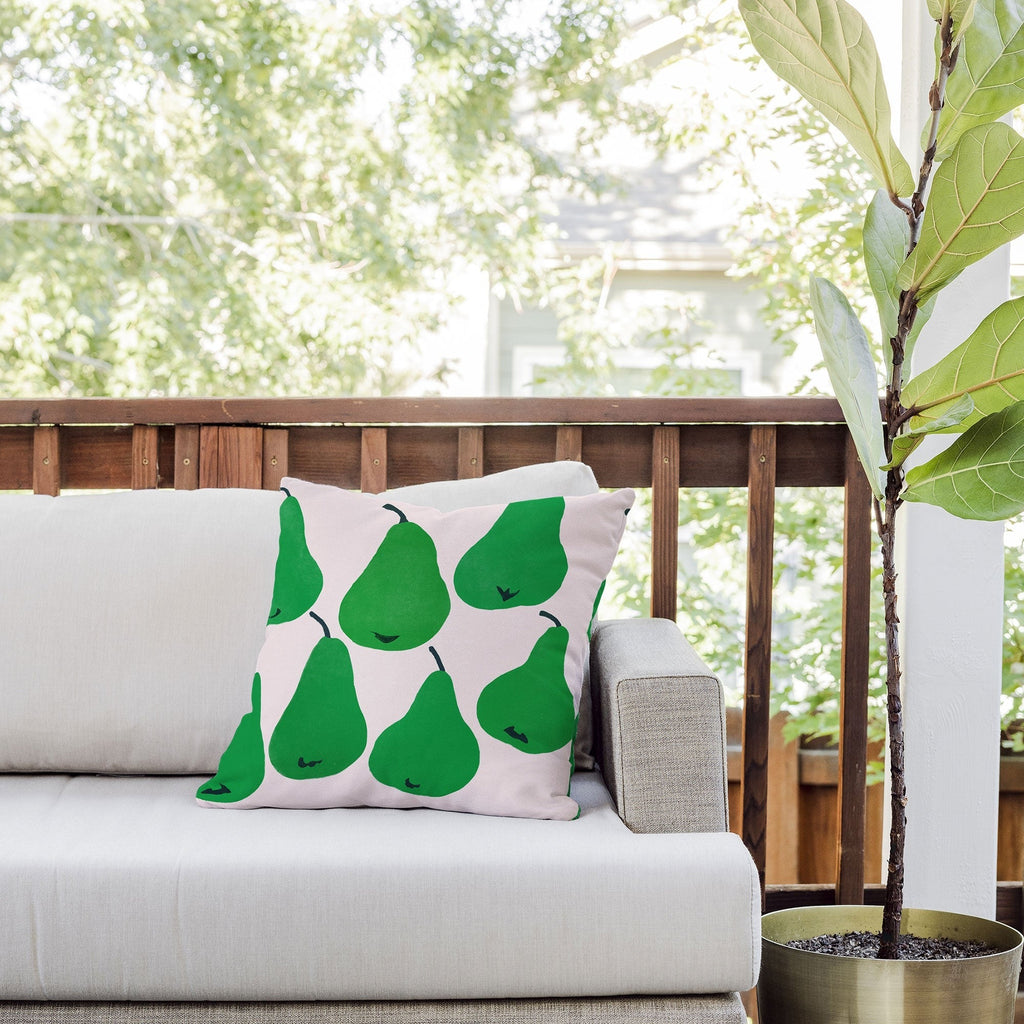 Garima Dhawan pears 1 Outdoor Throw Pillow