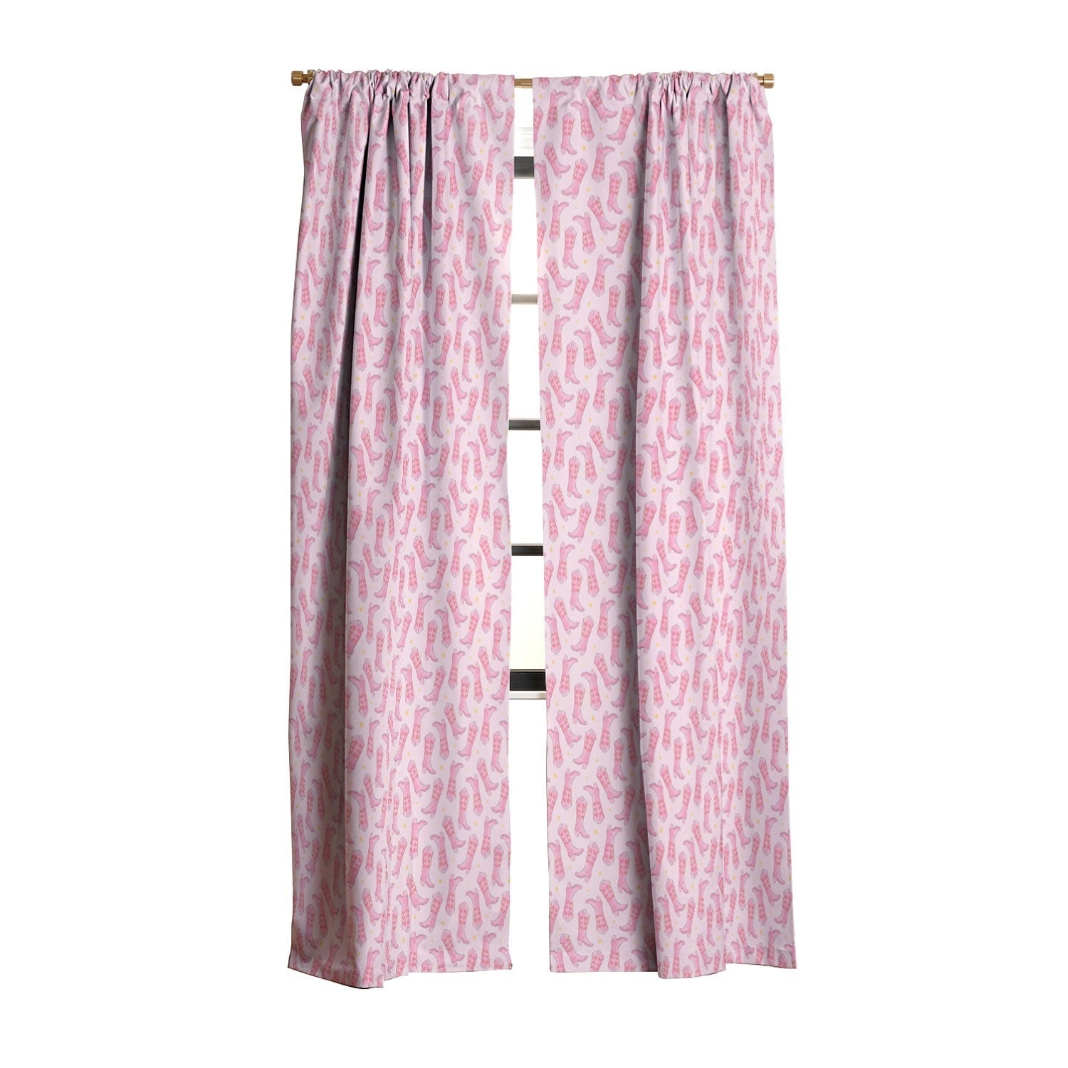 Love_Ryming Stars and Boots Blackout Window Curtain
