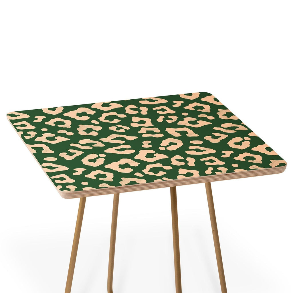 Avenie BR Cheetah Print In Green Side Table
