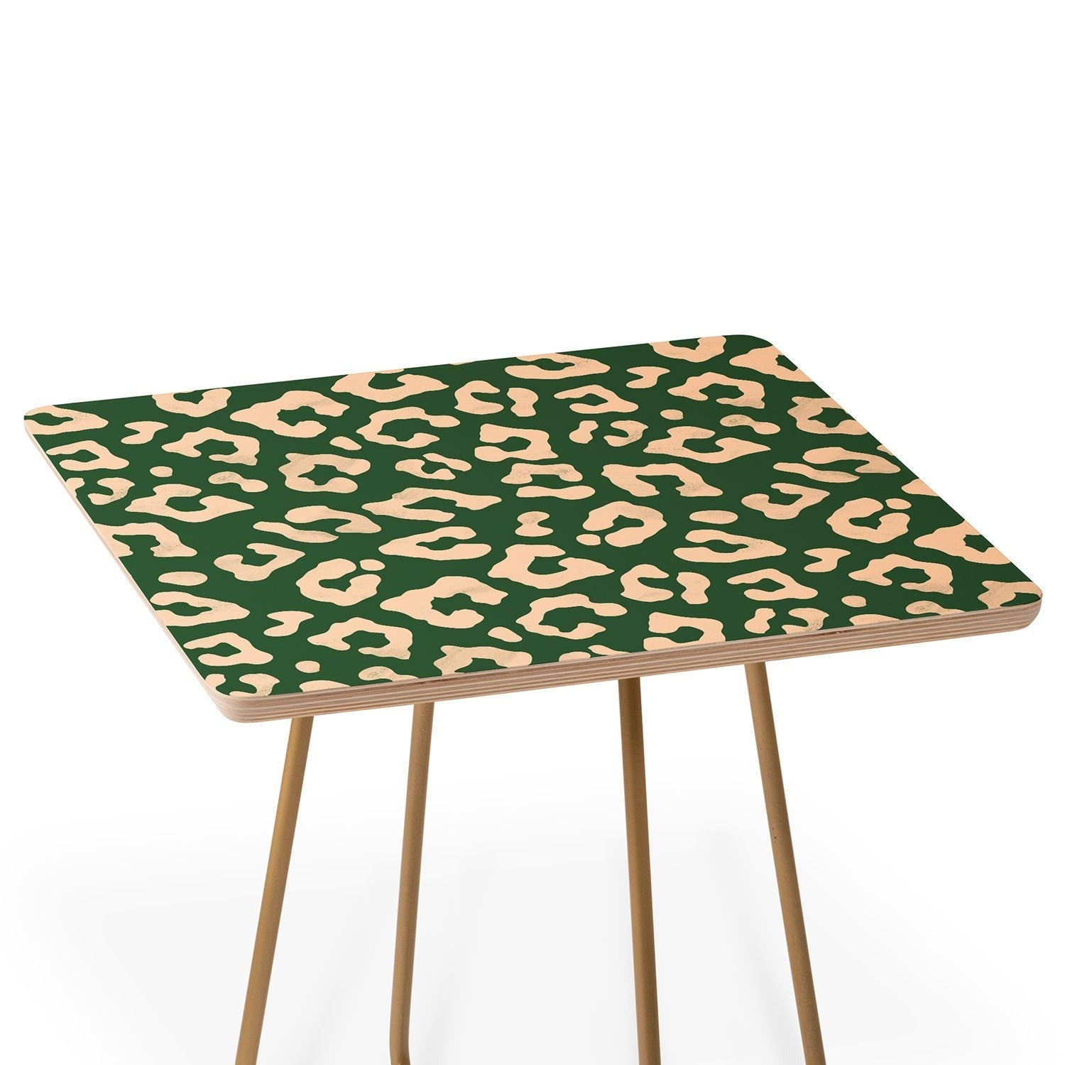 Avenie BR Cheetah Print In Green Side Table