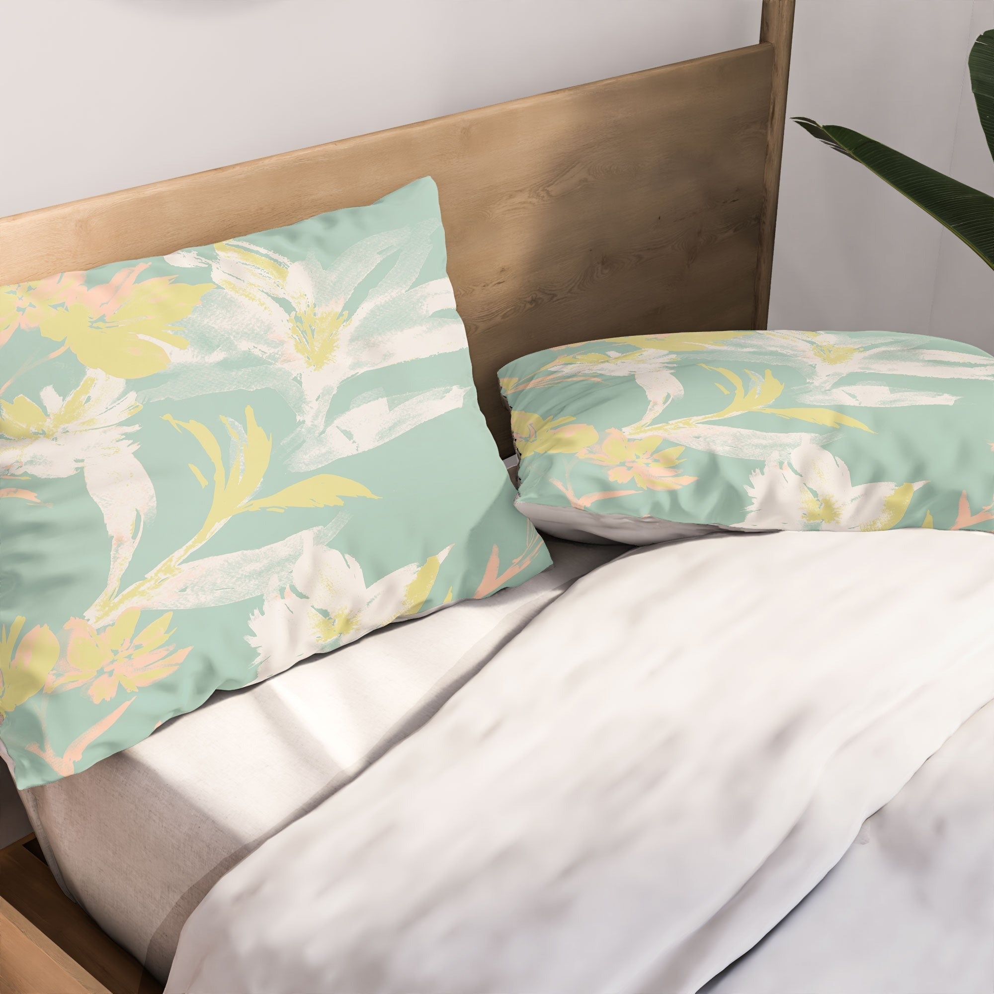 Gabriela Fuente Emma Floral Mint Pillow Shams