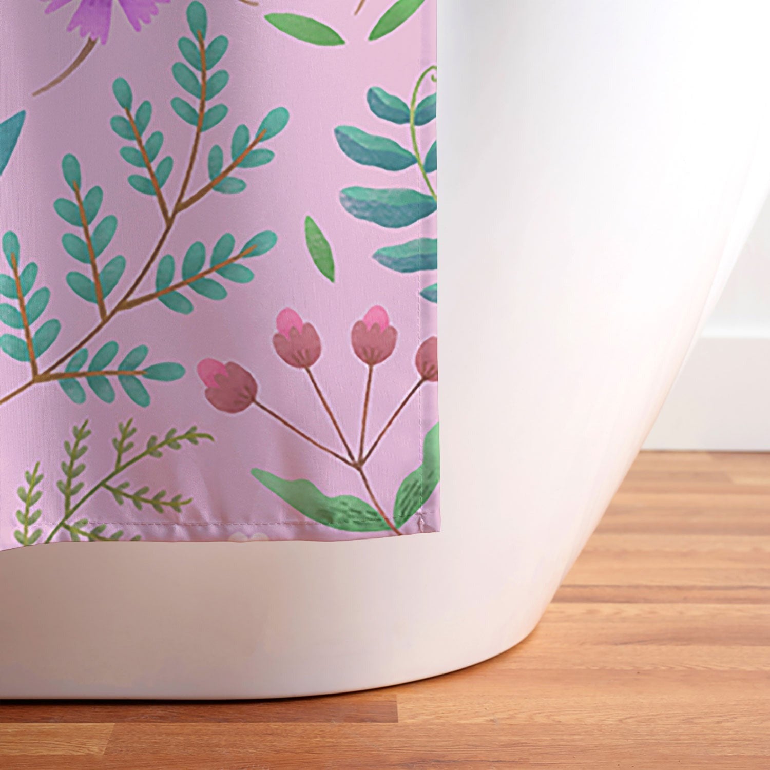 Pimlada Phuapradit Ditsy Purple Floral Half Drop Shower Curtain