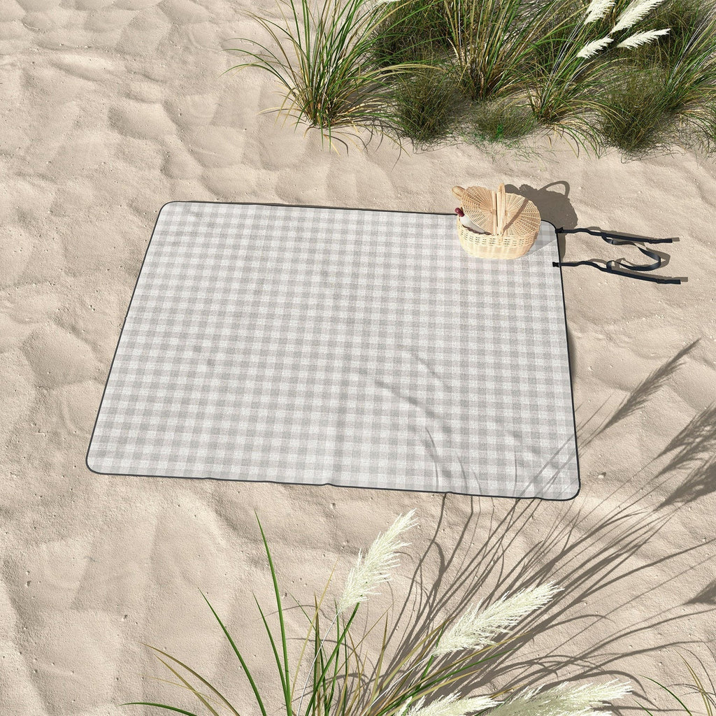 Colour Poems Gingham Plaid Pattern Cloud White Picnic Blanket