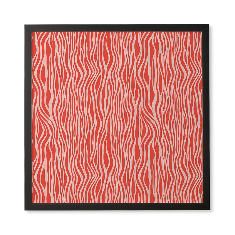 Avenie BR Red Zebra Stripe Framed Wall Art
