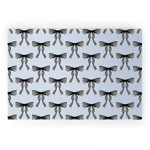 Design by Spark Black Striped Bows Welcome Mat