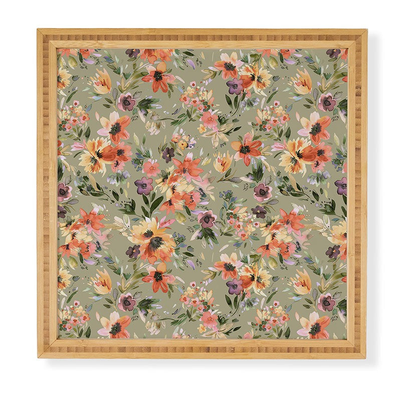 Ninola Design Botanic Retreat Floral Oleander Whimsical Teal Green Framed Wall Art