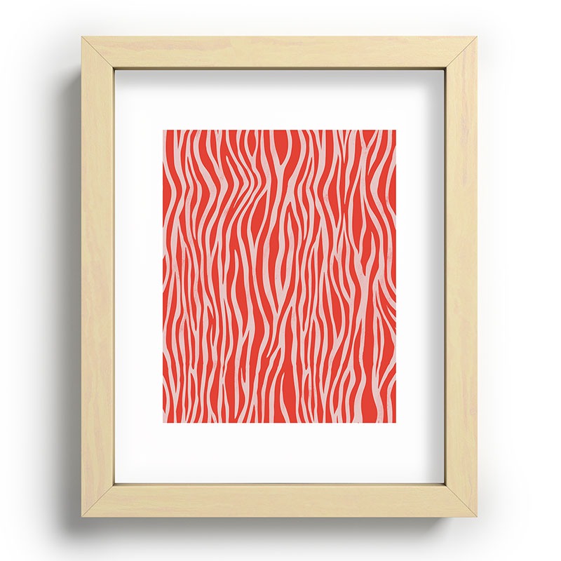 Avenie BR Red Zebra Stripe Recessed Framing Rectangle