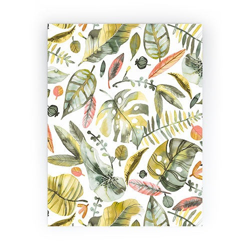 Ninola Design Botanic Retreat Tropical Jungle Leaves Botanical Green Orange Mini Art Print