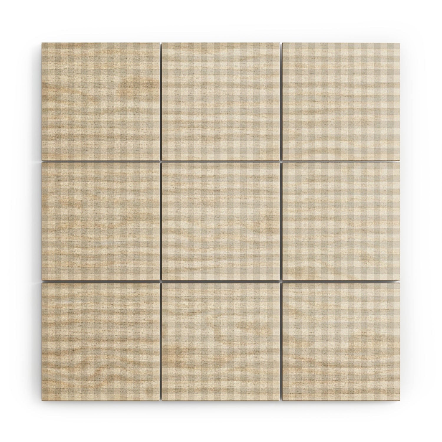 Colour Poems Gingham Plaid Pattern Cloud White Wood Wall Mural