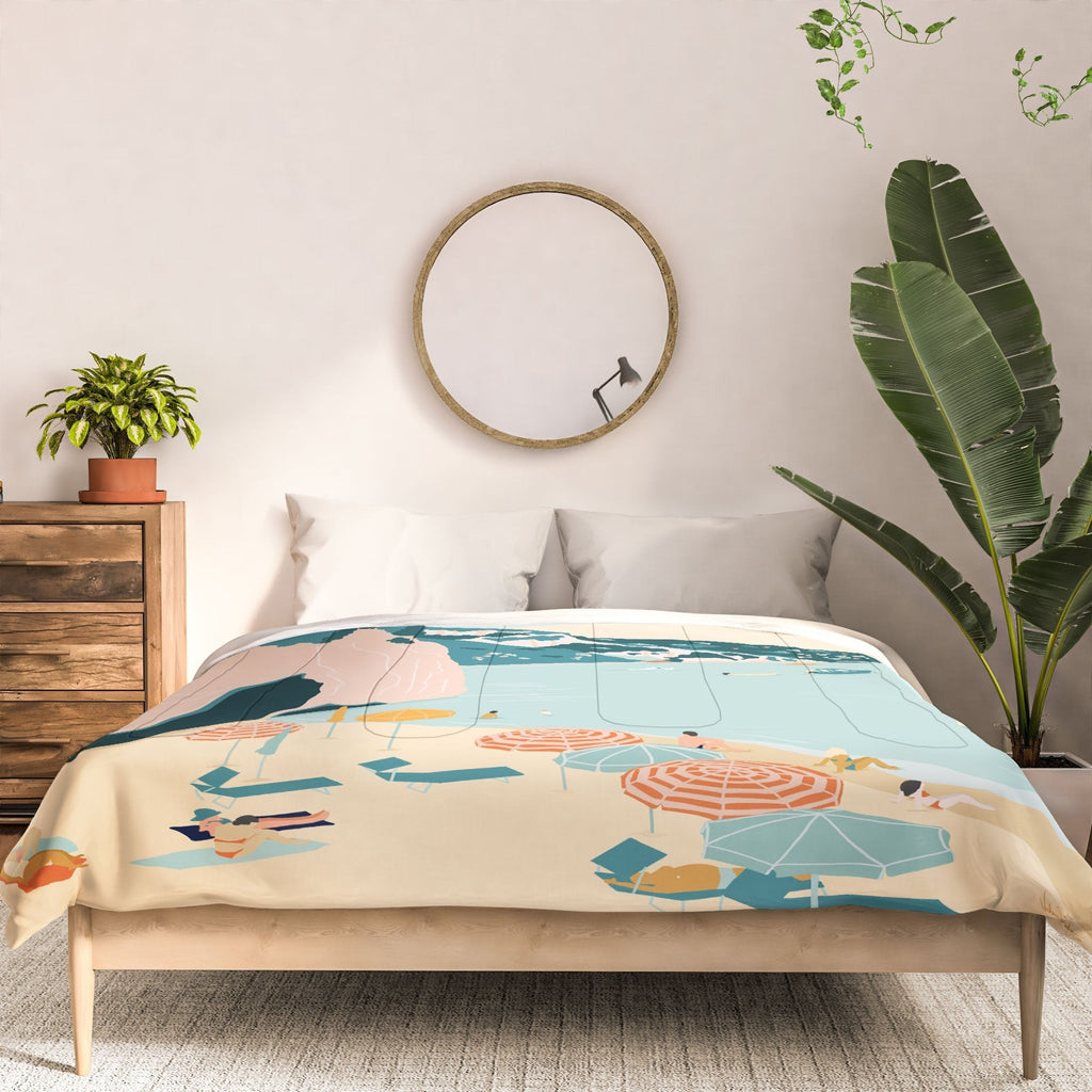 Valeria Frustaci Beach of Positano in Italy Comforter