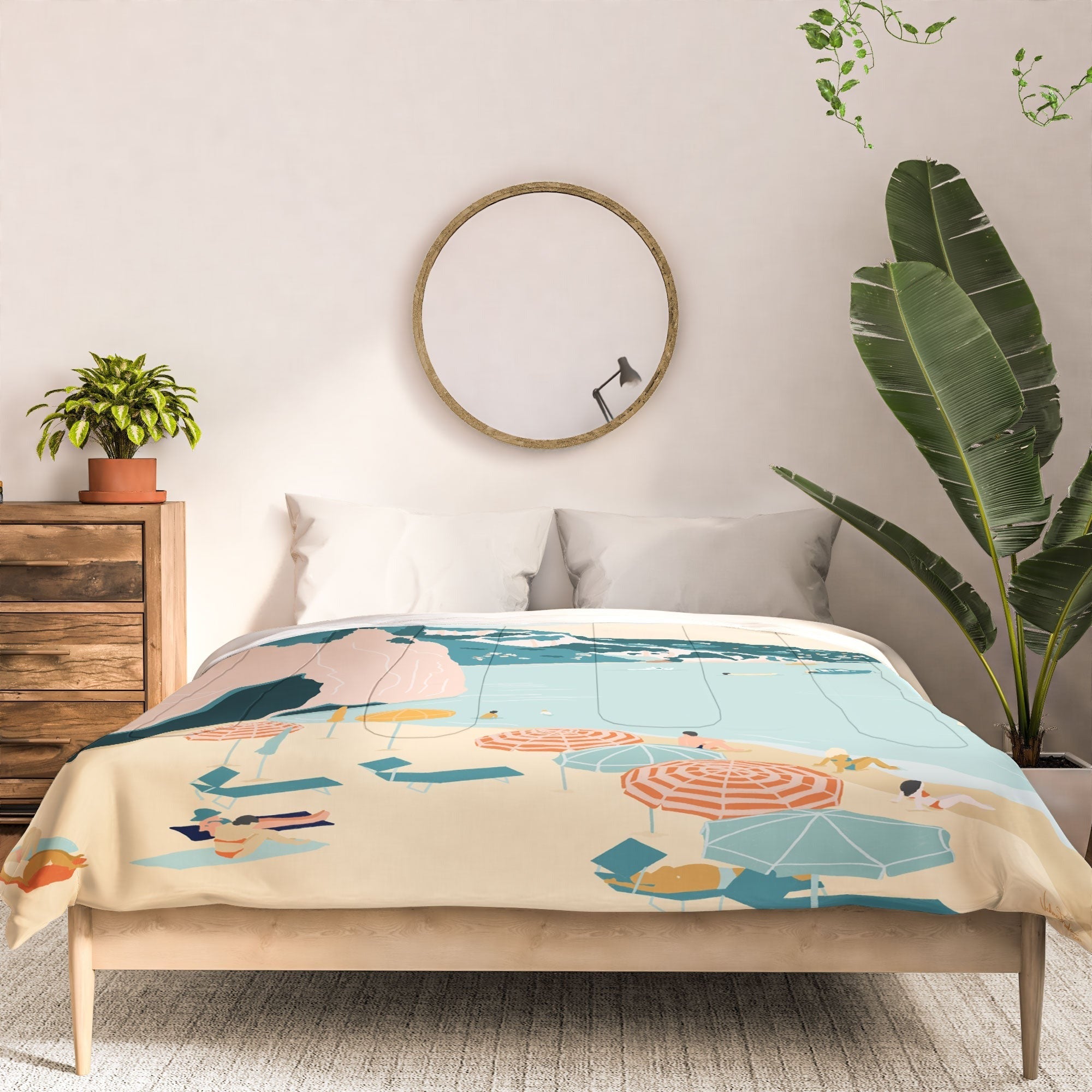 Valeria Frustaci Beach of Positano in Italy Comforter