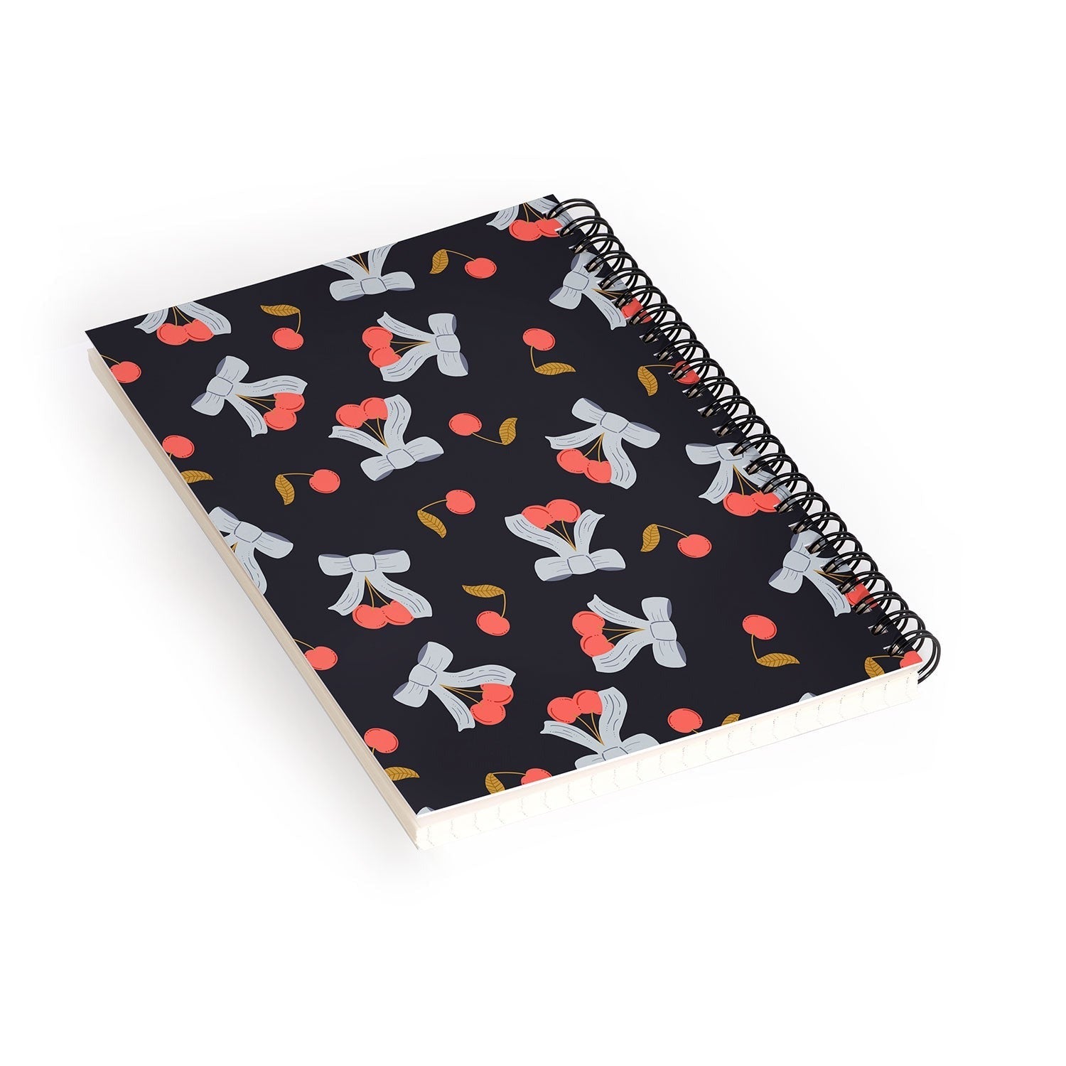 Jennifer Labre Cherries and Bows Spiral Notebook