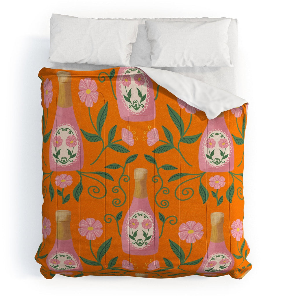 Design by Spark Rose Bubbly And Florals Comforter