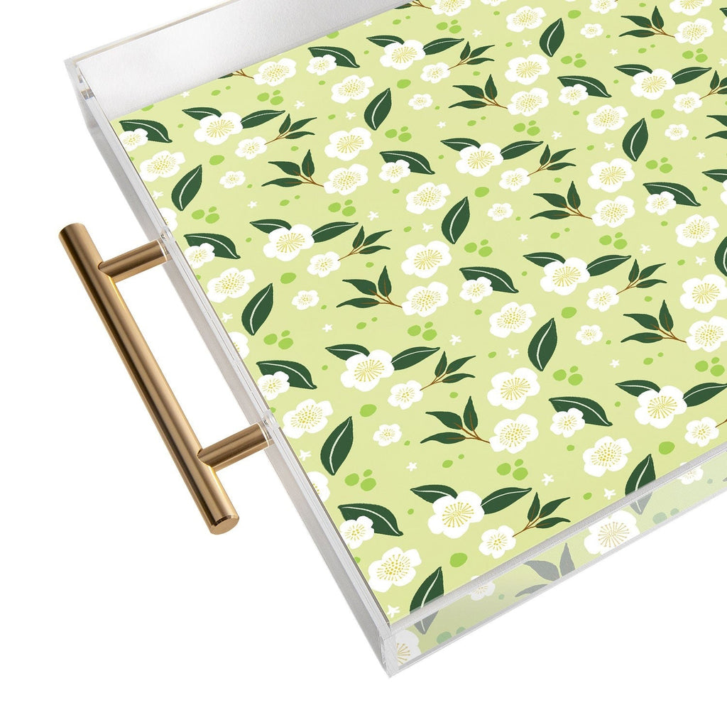 Design by Spark Matcha Tea Florals Acrylic Tray
