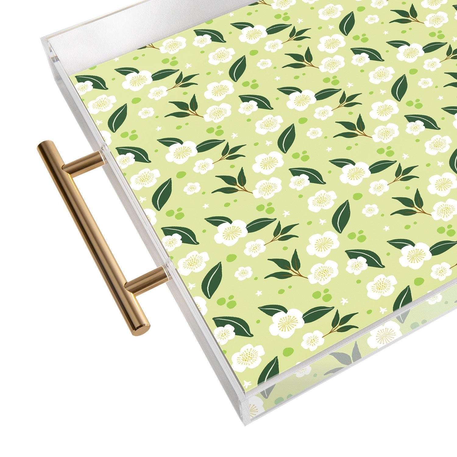 Design by Spark Matcha Tea Florals Acrylic Tray