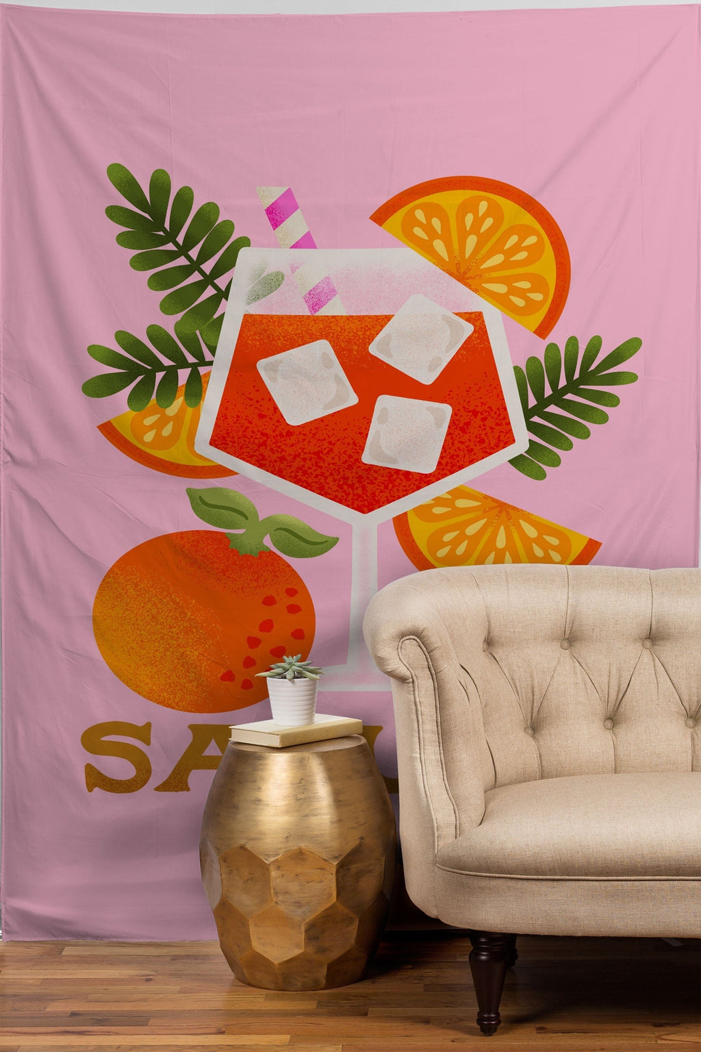 Jessica Molina Orange Spritz Tapestry