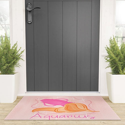 Little Om Zodiac Sign Aquarius Welcome Mat