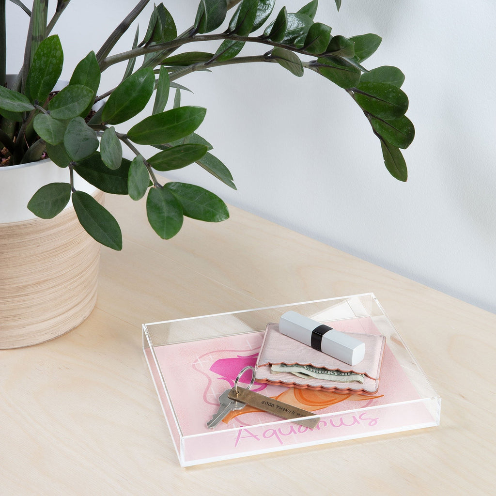 Little Om Zodiac Sign Aquarius Acrylic Tray