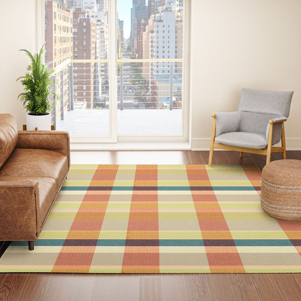 Marta Barragan Camarasa Retro Picnic Plaid Warm Tones Area Rug