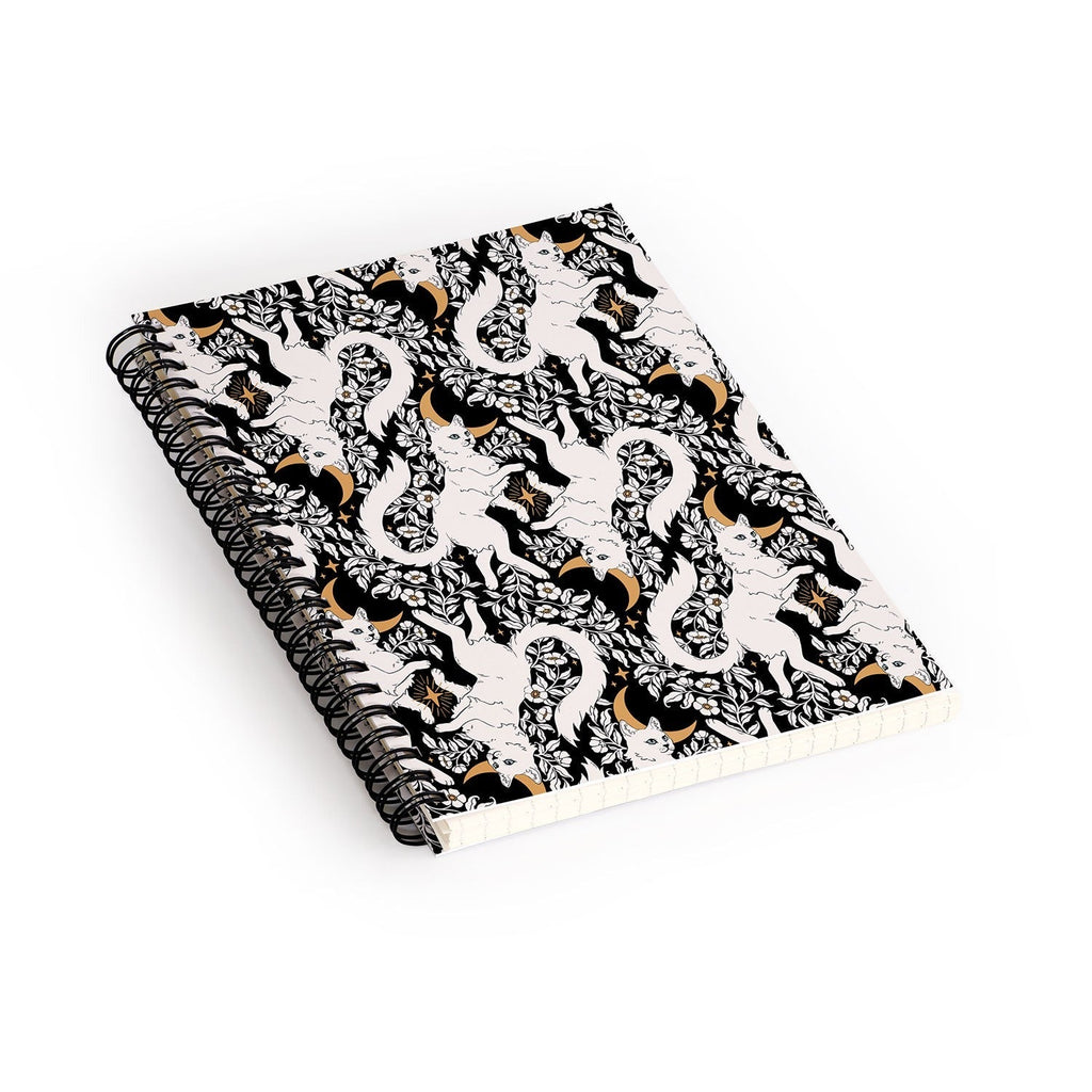 Avenie Celestial Cats Gold Spiral Notebook
