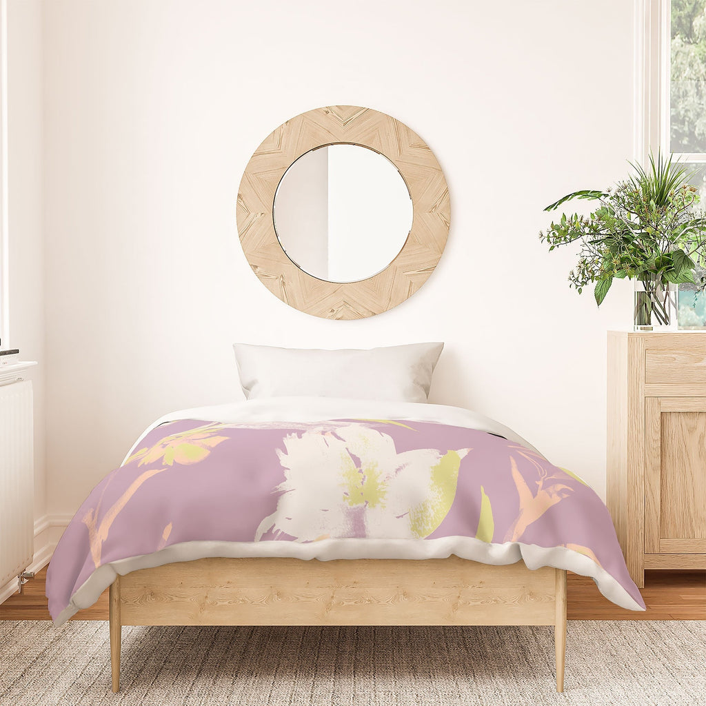 Gabriela Fuente Emma Lilac Floral Duvet Cover