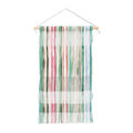 Ninola Design Botanic Retreat Watercolor Stripes Green Orange Red Wall Hanging Portrait