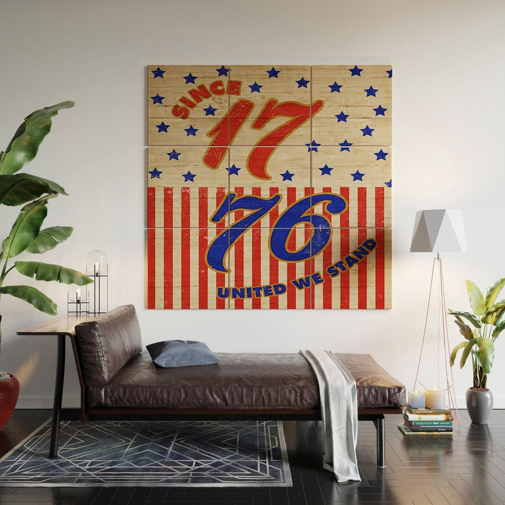 DENY Designs 1776 Stars Wood Wall Mural