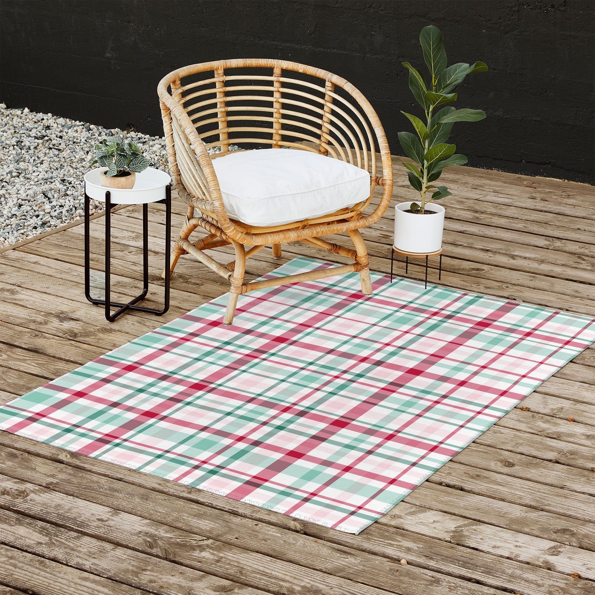 Lisa Argyropoulos Merry Vintage Plaid Outdoor Rug