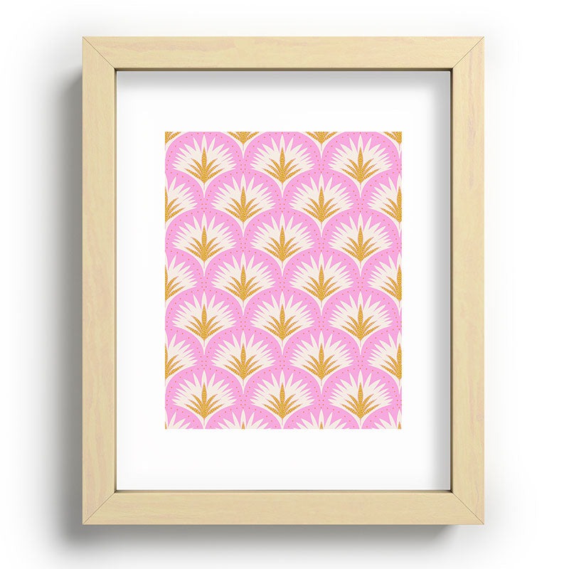 Jennifer Labre Pink Palmetto Recessed Framing Rectangle