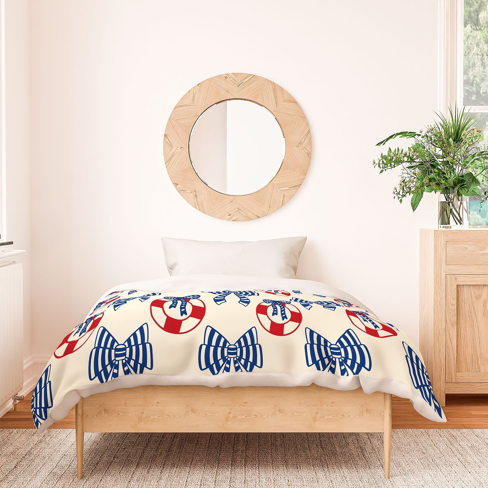 Design by Spark Nautical Christmas Bows Duvet Cover