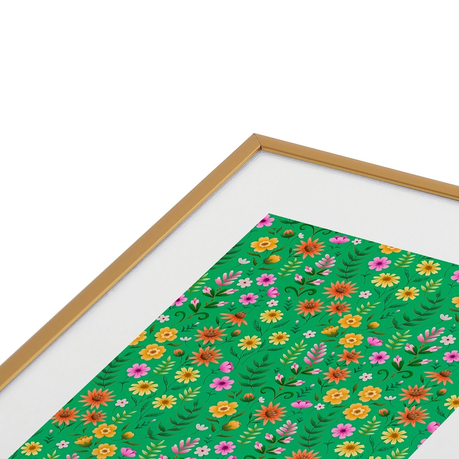 Pimlada Phuapradit Ditsy Spring Floral Green Metal Framed Art Print